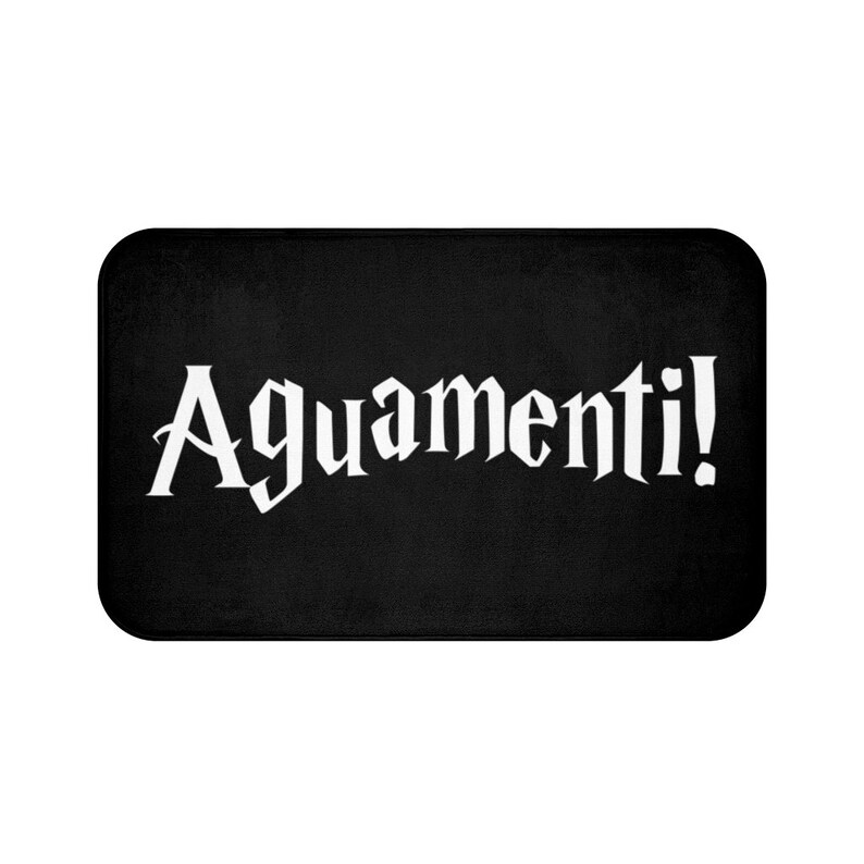 Aguamenti Harry Potter Inspired Black Bath Mat Funny Etsy