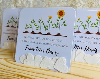 Personalised teacher student gift / End of year gift /End of term gift / Seed paper / Favours / Plantable gifts / School gift / Wildflower