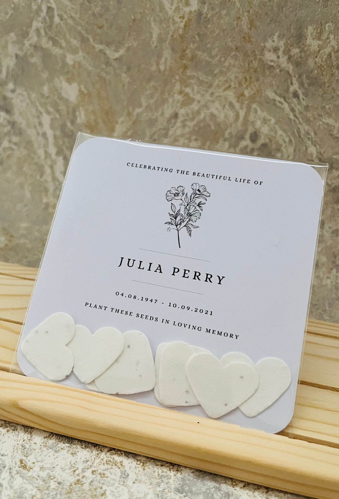 Memorial Favours Funeral Favours Memorial Seed Hearts Remember Me in