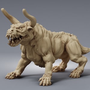 Demon Dog Miniature - 32mm Resin Miniature DnD Miniatures Dungeons & Dragons Miniatures Pathfinder Miniatures RPG Tabletop Wargaming