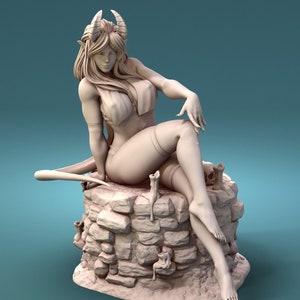 Miniatura de Seductor Tiefling - Miniatura de resina de 28 mm y 32 mm - DnD - Miniaturas de Dungeons & Dragons - Pathfinder - RPG - Juegos de mesa