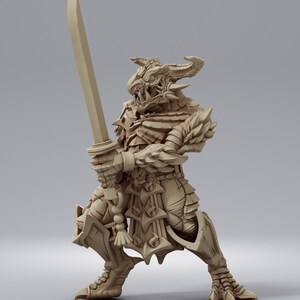 Dragonborn Fighter - Resin Miniature - DnD Miniatures - Dungeons & Dragons Miniatures - Pathfinder Miniatures - RPG - Tabletop Miniatures
