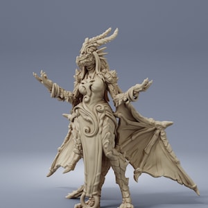 Dragonborn Maiden - Resin Miniature - DnD Miniatures - Dungeons & Dragons Miniatures - Pathfinder - Frostgrave - RPG - Tabletop Miniature