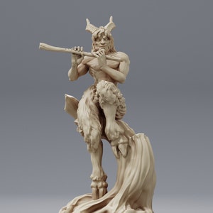 Satyr 28mm 32mm D&D Resin Miniature Dungeons and Dragons Roleplaying Pathfinder RPG Roleplaying Tabletop Wargaming