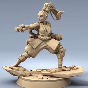 Female Monk Shaolin - 28mm 32mm Resin Miniature - DnD - Dungeons & Dragons Miniatures - Pathfinder - Frostgrave - RPG - Tabletop - Wargaming