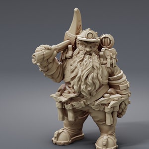 Dwarven Miner - Resin Miniature - DnD Miniatures - Dungeons & Dragons Miniatures - Pathfinder Miniatures - RPG - Tabletop Miniatures