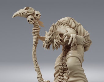 Gnoll Mage - Resin Miniature - DnD Miniatures - Dungeons & Dragons Miniatures - Pathfinder Miniatures - RPG - Tabletop Miniatures - Shaman