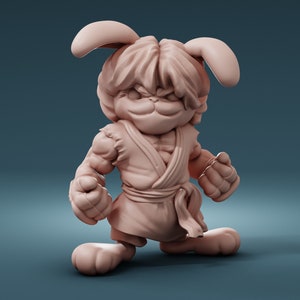 Rabbit Folk Street Fighter - Resin Miniature - DnD Miniatures - Dungeons & Dragons Miniatures - Pathfinder Miniatures -  Tabletop Miniatures