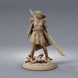 Elven Fighter Elf Warrior - 32mm Resin Miniature DnD Miniatures Dungeons & Dragons Miniatures Pathfinder Miniatures RPG Tabletop Wargaming