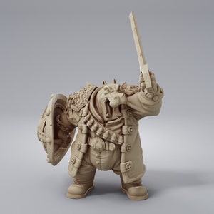 Giff Fighter Hippo Warrior 32mm D&D Resin Miniature Dungeons and Dragons Pathfinder RPG Roleplaying