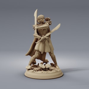 Elven Fighter Elf Warrior - 32mm Resin Miniature DnD Miniatures Dungeons & Dragons Miniatures Pathfinder Miniatures RPG Tabletop Wargaming