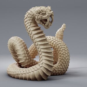 Giant Snake Serpent | Premium 3D Printed Tabletop Miniatures 28mm to 100mm  | dnd 20835