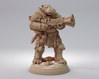 Giff Hippo Gunner - 32mm Resin Miniature DnD Miniatures Dungeons & Dragons Miniatures Pathfinder Miniatures RPG Tabletop Wargaming