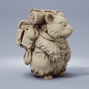 Giant Hamster Adventurer - Resin Miniature - DnD Miniatures - Dungeons & Dragons Miniatures - Pathfinder Miniatures - RPG - Tabletop Gaming