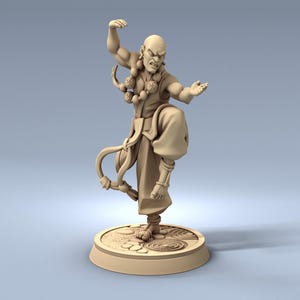 Human Shaolin Monk - 28mm 32mm Resin Miniature - DnD - Dungeons & Dragons Miniatures - Pathfinder - Frostgrave - RPG - Tabletop - Wargaming