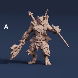 Tabaxi Fighter- Resin Miniature - DnD Miniatures - Dungeons & Dragons Miniatures - Pathfinder Miniatures  - Tabletop Miniature - RPG