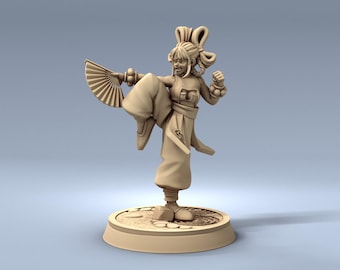 Female Monk Shaolin Monk - 28mm 32mm Resin Miniature - DnD - Dungeons & Dragons Miniatures - Pathfinder  - RPG - Tabletop - Wargaming