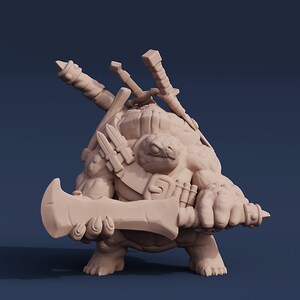 Tortle Warrior- 32mm Resin Miniature DnD Miniatures Dungeons & Dragons Miniatures Pathfinder Miniatures RPG Tabletop Wargaming