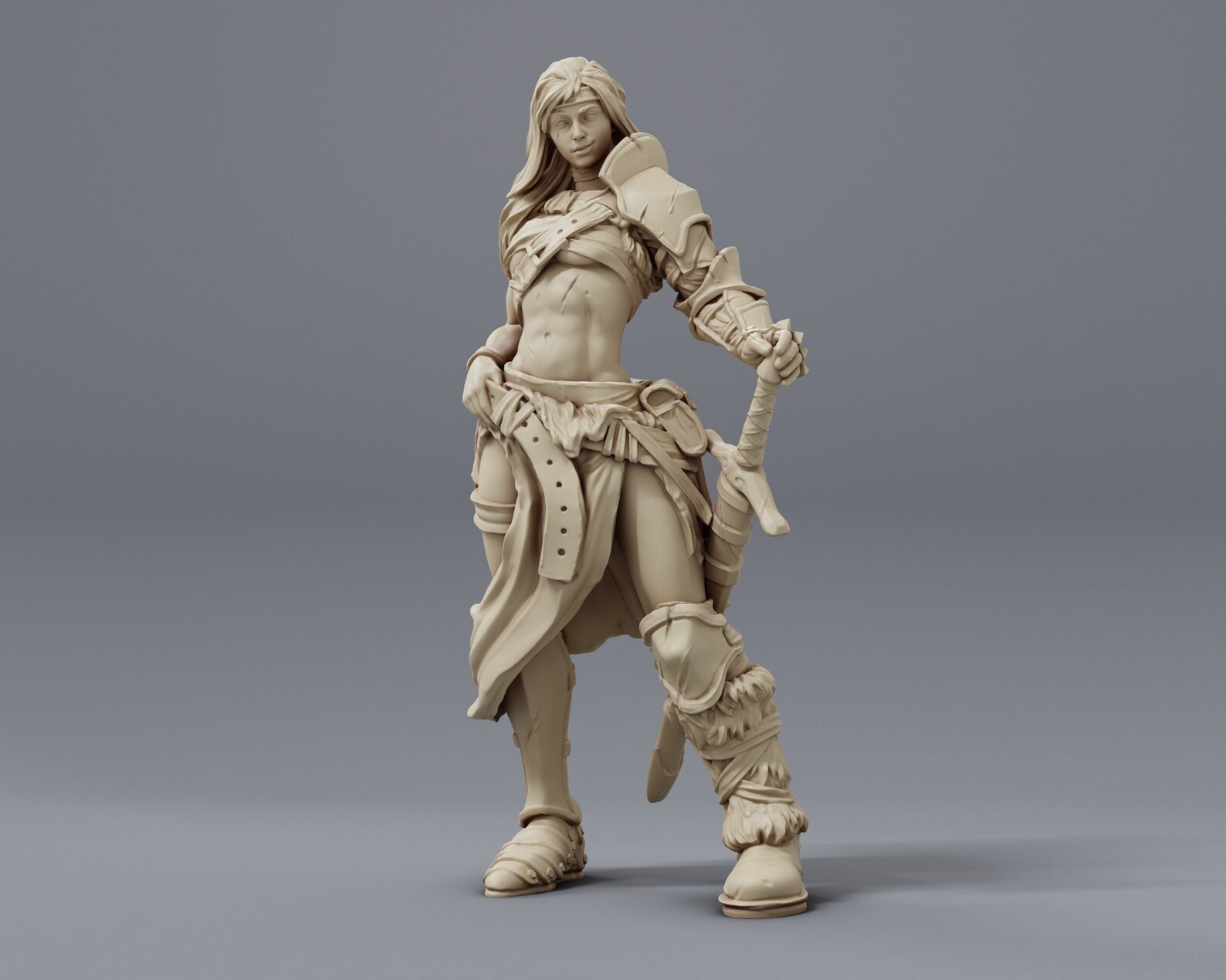 Female Barbarian 3D Printed Miniature Model for Dnd and - Etsy