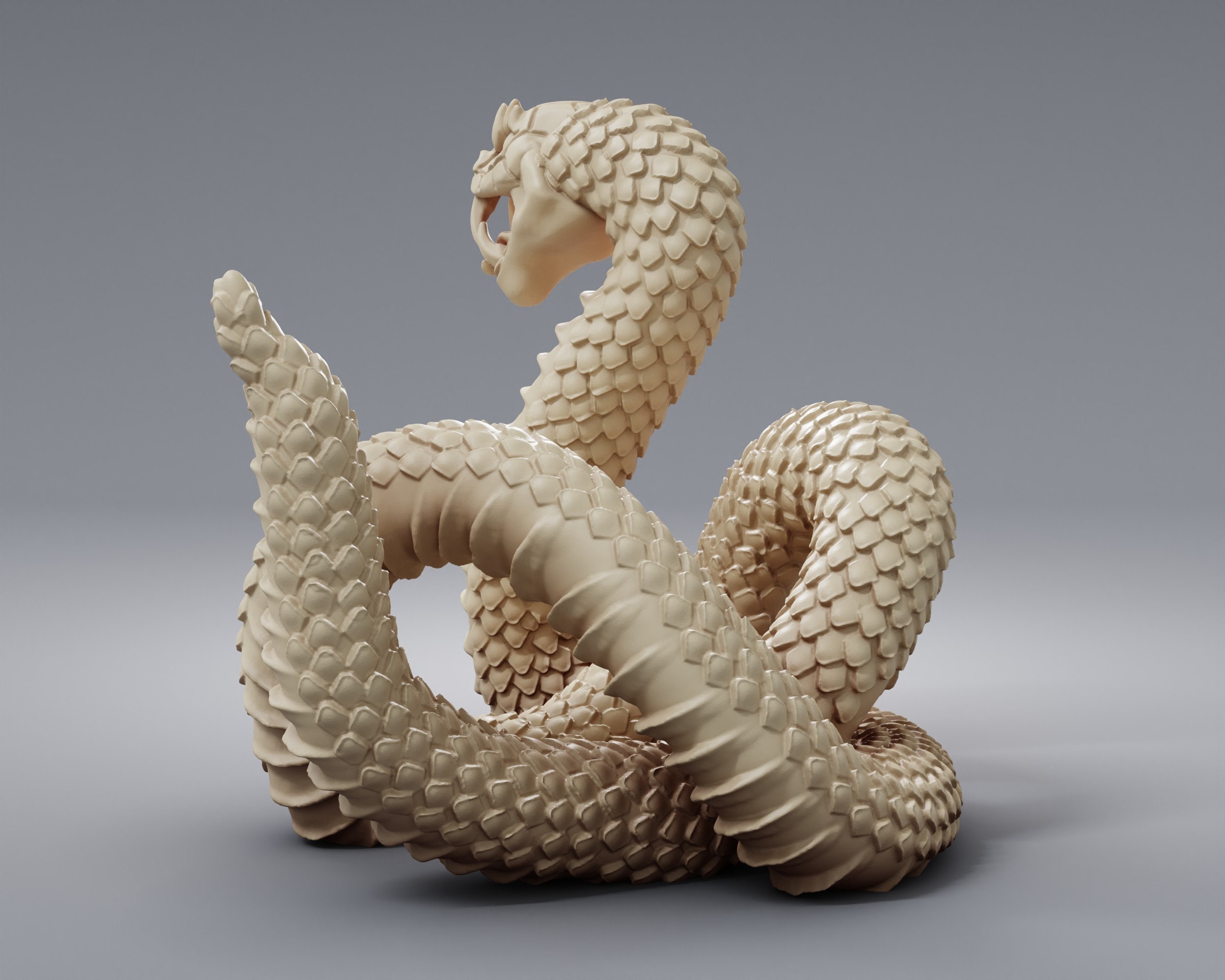 Giant Snake 3D Printed Miniature Model for Dnd and 