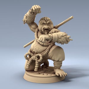 Ape Monk - 28mm 32mm Resin Miniature - DnD - Dungeons & Dragons Miniatures - Pathfinder - Frostgrave - RPG - Tabletop - Wargaming