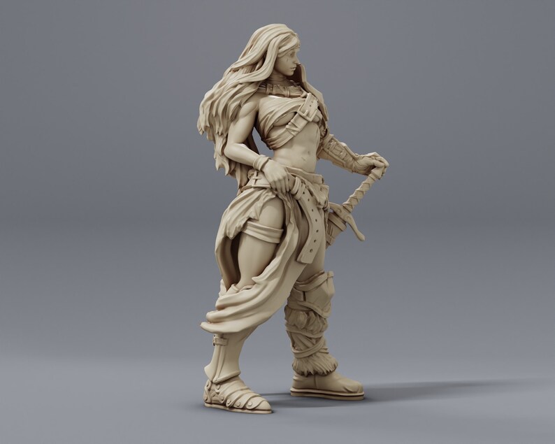 Female Barbarian 3D Printed Miniature Model for Dnd and - Etsy