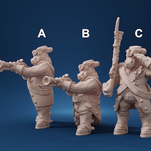 Giff Riflemen - 32mm D&D Resin Miniature Dungeons and Dragons Pathfinder RPG Roleplaying