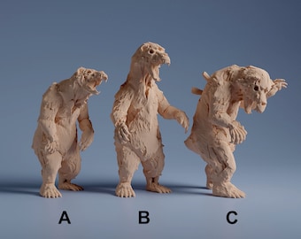 Undead Bears - 32mm Resin Miniature DnD Miniatures Dungeons & Dragons Miniatures Pathfinder Miniatures RPG Tabletop Wargaming