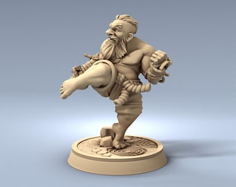 Monk Shaolin Fighter - 28mm 32mm Resin Miniature - DnD - Dungeons & Dragons Miniatures - Pathfinder  - RPG - Tabletop - Wargaming