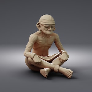 Human Elder Monk- 28mm 32mm Resin Miniature - DnD - Dungeons & Dragons Miniatures - Pathfinder - Frostgrave - RPG - Tabletop - Wargaming