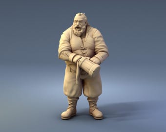 Human Barkeeper - 28mm 32mm Resin Miniature - DnD - Dungeons & Dragons Miniatures - Pathfinder - Frostgrave - RPG - Tabletop - Wargaming