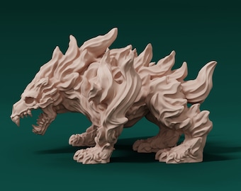 Demon Fire Bear - Resin Miniature - DnD Miniatures - Dungeons & Dragons Miniatures - Pathfinder Miniatures - RPG - Tabletop Miniatures