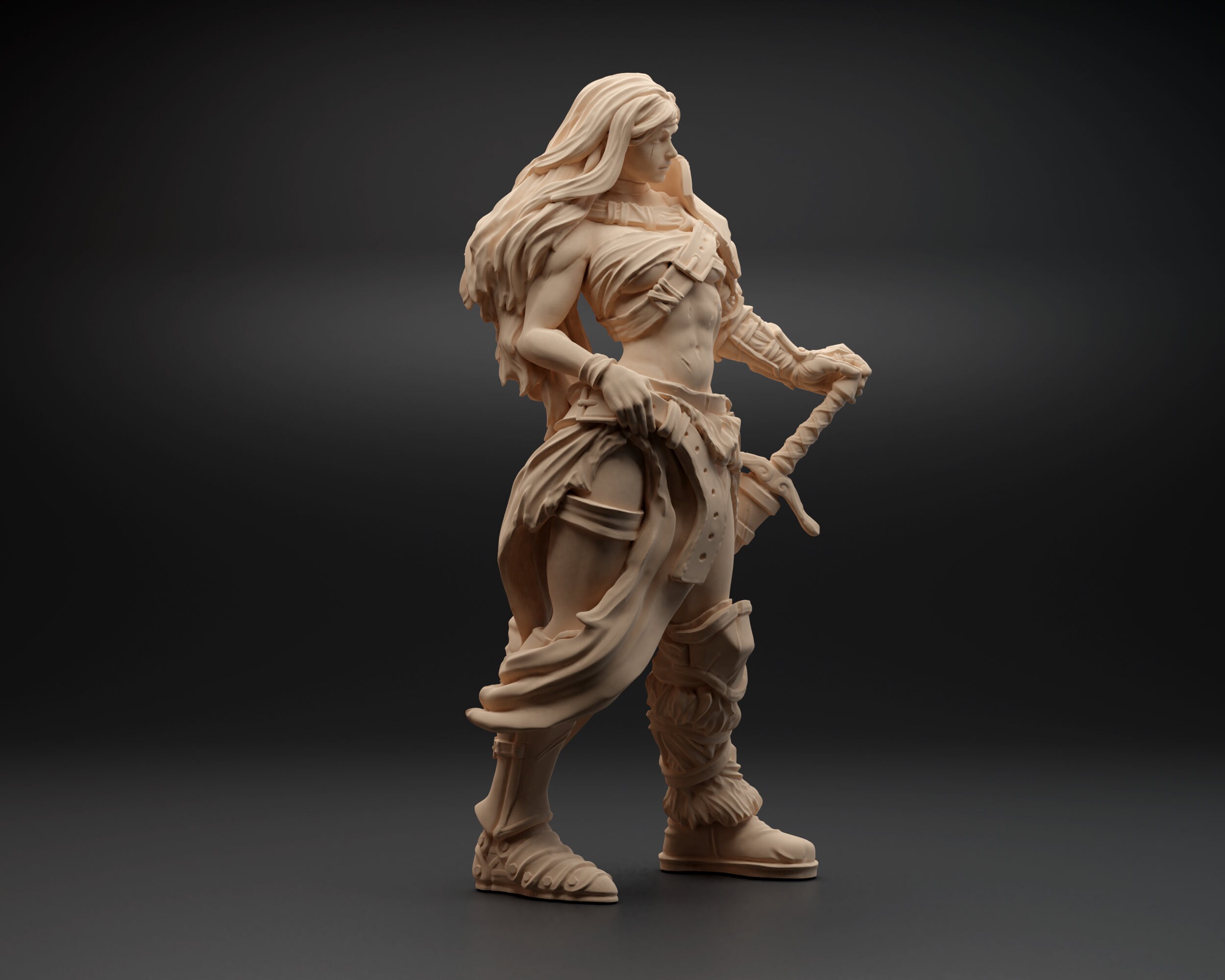 Female Barbarian 3D Printed Miniature Model for Dnd and - Etsy