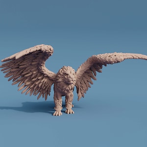 Winged Lion - Resin Miniature - DnD Miniatures - Dungeons & Dragons Miniatures - Pathfinder Miniatures - RPG - Tabletop Miniatures - Demon