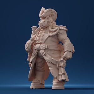 Giff Captain - 32mm D&D Resin Miniature Dungeons and Dragons Pathfinder RPG Roleplaying