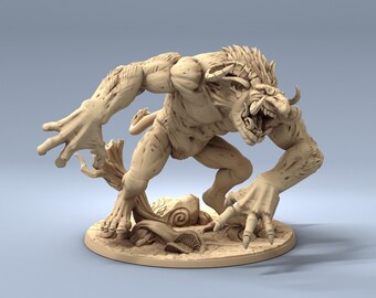 Giant Troll Savage - 28mm 32mm Resin Miniature - DnD - Dungeons & Dragons Miniatures - Pathfinder - Frostgrave - RPG - Tabletop - Wargaming