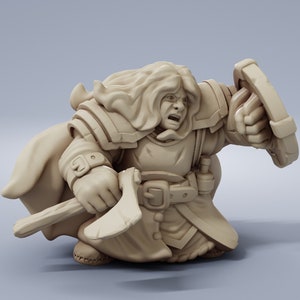 Dwarf Fighter Resin Miniature 32mm D&D Resin Miniature Dungeons and Dragons Roleplaying Pathfinder Model RPG Tabletop Gaming Wargaming