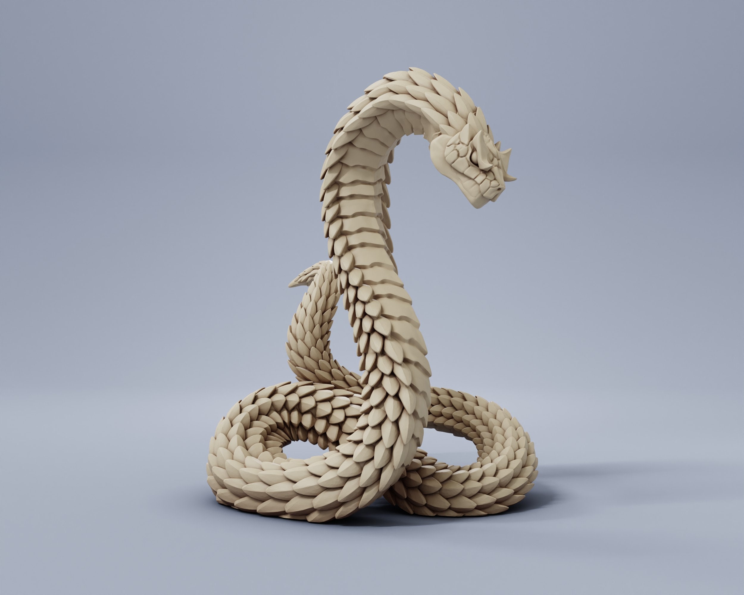 Giant Snake Serpent | Premium 3D Printed Tabletop Miniatures 28mm to 100mm  | dnd 20835