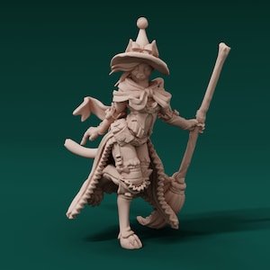 Tabaxi Witch - Resin Miniature - DnD Miniatures - Dungeons & Dragons Miniatures - Pathfinder Miniatures - RPG - Tabletop Miniatures