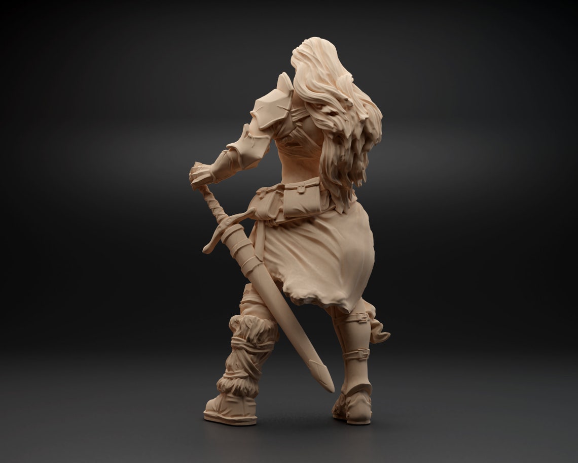 Female Barbarian 3D Printed Miniature Model for Dnd and - Etsy