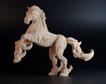 Nightmare - Resin Miniature - DnD Miniatures - Dungeons & Dragons Miniatures - Pathfinder Miniatures - RPG - Tabletop Miniatures - Horse