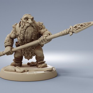 Dwarf Fighter Warrior - 28mm 32mm Resin Miniature - DnD - Dungeons & Dragons Miniatures - Pathfinder - Frostgrave - RPG - Wargaming