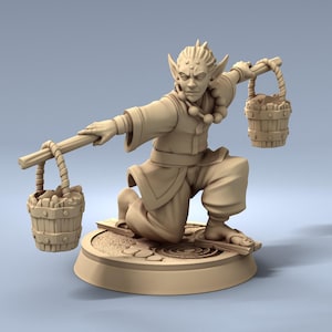 Elf Shaolin Monk - 28mm 32mm Resin Miniature - DnD - Dungeons & Dragons Miniatures - Pathfinder - Frostgrave - RPG - Tabletop - Wargaming
