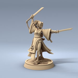 Female Monk Shaolin Monk - 28mm 32mm Resin Miniature - DnD - Dungeons & Dragons Miniatures - Pathfinder  - RPG - Tabletop - Wargaming
