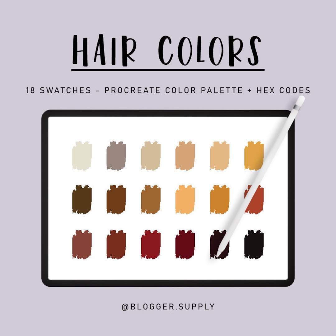 HAIR COLORS PROCREATE Color Palette Hex Color Codes Dark - Etsy New Zealand HAIR COLORS PROCREATE Color Palette Hex Color Codes Dark - Etsy New Zealand