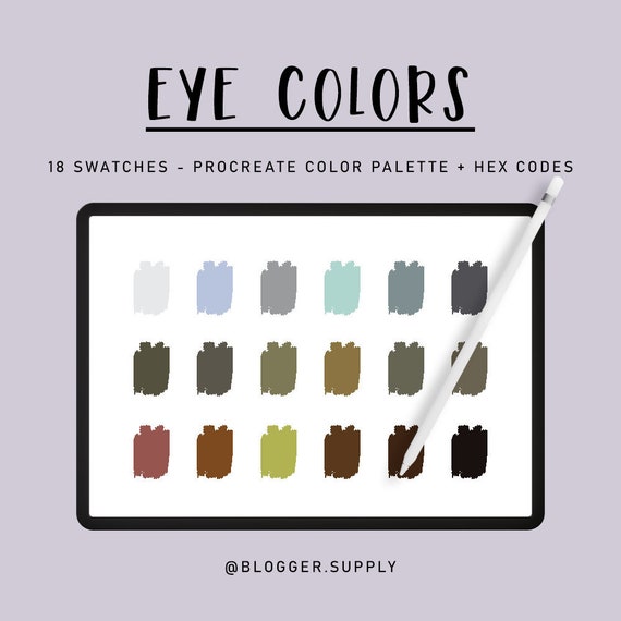 EYE COLORS PROCREATE Color Palette Hex Color Codes Brown Etsy