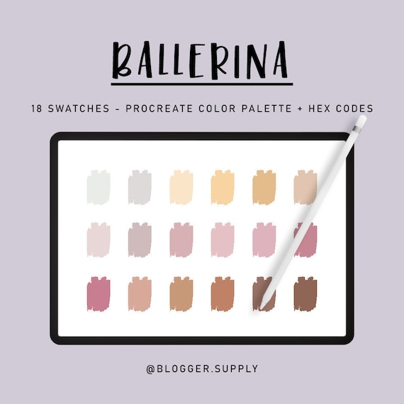 BALLERINA PROCREATE COLOR Palette Hex Color Codes Gray | Etsy