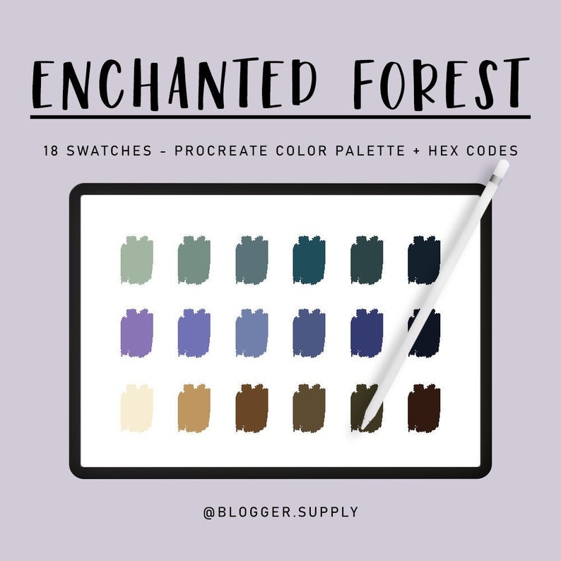 ENCHANTED FOREST PROCREATE Color Palette Hex Color Codes Etsy