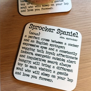 Sprocker Spaniel Coaster, gift for dog lovers, present for dog mum