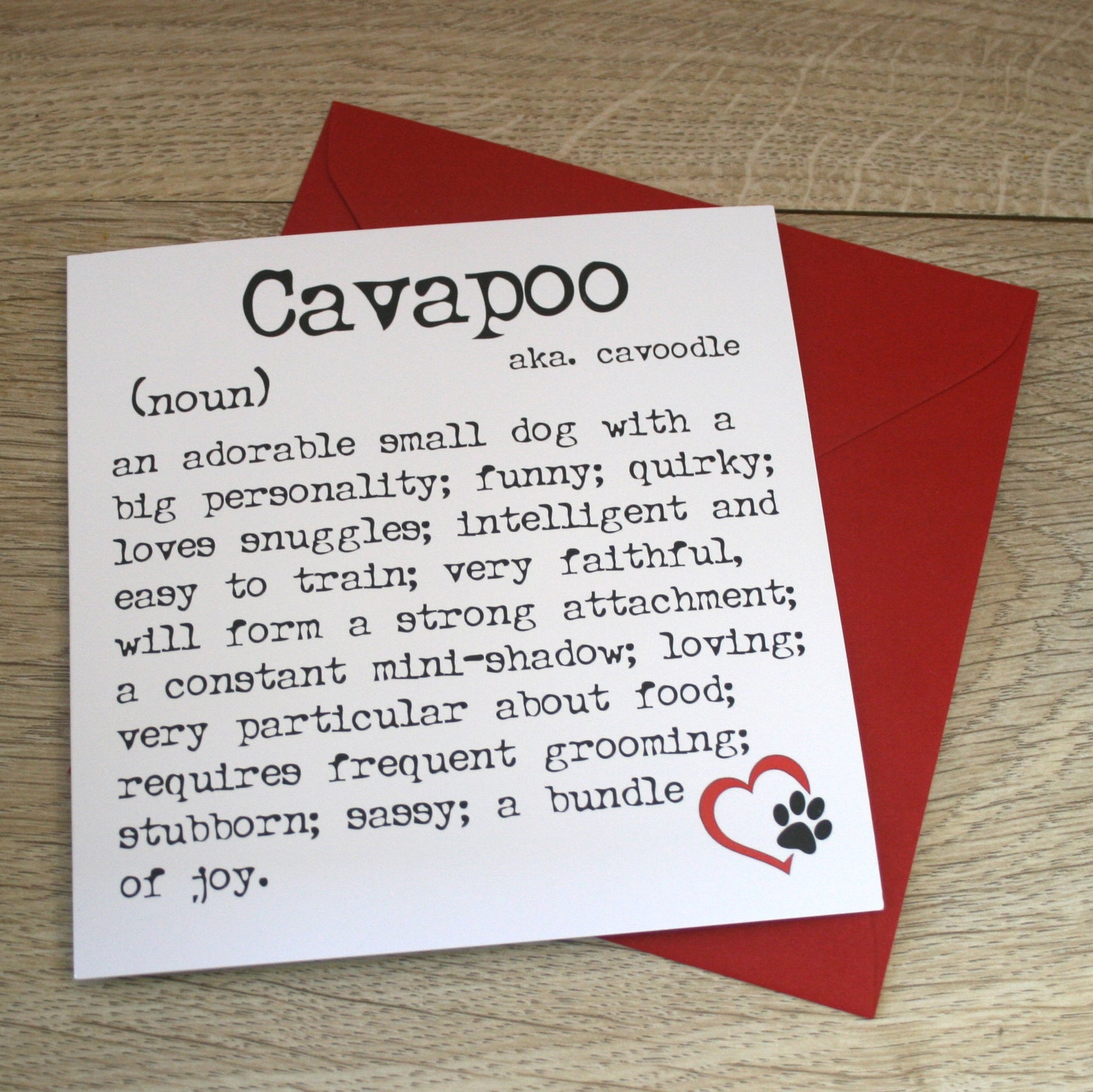 Cavapoo Greetings Card, Dog Birthday Card, Card for Dog Lover, Cavapoo ...